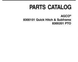AGCO 4263955M2 Parts Book - 8300101 Quick Hitch and Subframe / 8300201 PTO