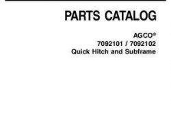 Massey Ferguson 4263959M4 Parts Book - 7092101 / 7092102 Quick Hitch and Subframe