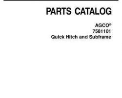 AGCO 4263978M2 Parts Book - 7581101 Quick Hitch and Subframe