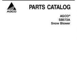 AGCO 4263986M3 Parts Book - SB572A Snow Blower