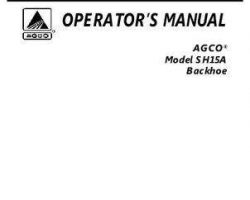 AGCO 4283195M1 Operator Manual - SH15A Backhoe