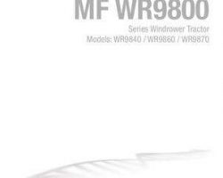 Massey Ferguson WR9840 WR9860 WR9870 Windrower Service Manual
