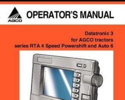 AGCO 4315247M1 Operator Manual - RT100A Series Tractor Datatronic 3 (suppl., Quadrashift, Auto 6)
