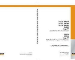 Case Skid steers / compact track loaders model SR210 Operator's Manual