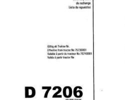Deutz Fahr 5000698 Parts Book - D7206 Tractor