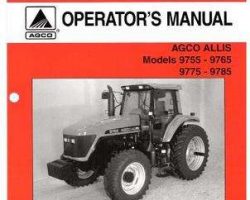 AGCO Allis 5016773M1 Operator Manual - 9755 / 9765 / 9775 / 9785 Tractor