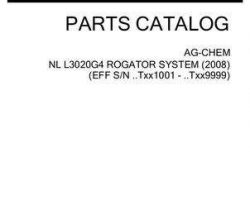 Ag-Chem 515908D1C Parts Book - L3020G4 RoGator (system, eff sn Txxx1001, 2008)