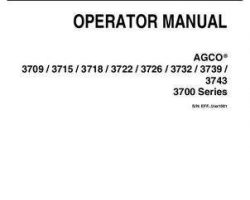 AGCO 519936D1B Operator Manual - 3709 / 3715 / 3718 / 3722 / 3726 / 3732 / 3739 / 3743 3700 Series