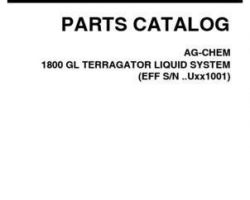 Ag-Chem 524507D1B Parts Book - 1800 Gallon TerraGator (liquid system, eff sn Uxxx1001, 2009)