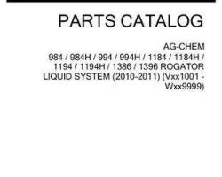 Ag-Chem 529399D1E Parts Book - 984 994 1184 1194 1386 1396 RoGator (liquid system eff Vxxx1001)