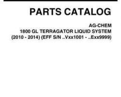 Ag-Chem 530507D1G Parts Book - 1800 GL TerraGator (liquid system, eff Vxx1001-Exx9999, 2010-14)
