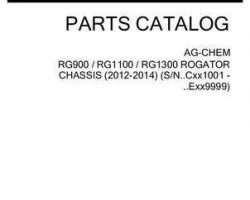 Ag-Chem 531261D1E Parts Book - RG900 / RG1100 / RG1300 RoGator (chassis, eff Cxxx1001, 2012)