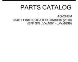 Ag-Chem 532124D1D Parts Book - 984H / 1184H RoGator (chassis, eff sn Vxxx1001, 2010)