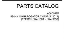 Ag-Chem 542753D1C Parts Book - 994H / 1194H RoGator (chassis, eff sn Wxxx1001, 2011)