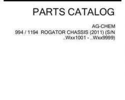 Ag-Chem 542754D1D Parts Book - 994 / 1194 RoGator (chassis, eff sn Wxxx1001, 2011)