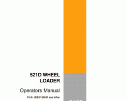 Case Wheel loaders model 521C Operator's Manual