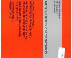 AGCO Allis 6217393 Parts Book - KS60D / KS80D/DN Rotary Windrower