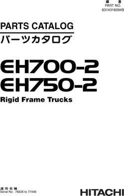 Parts Catalogs for Hitachi Eh-2 Series model Eh700-2 Construction And Mining