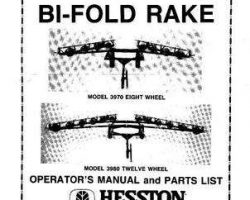 Hesston 700001929 Operator Manual - 3970 / 3980 Bi-Fold Rake