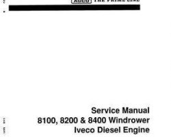 Hesston 700002547B Service Manual - 8200 / 8400 Windrower Tractor (Iveco engine) (Section)