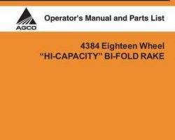 AGCO 700004274A Operator Manual - 4384 Hi-Capacity Bi-Fold Rake