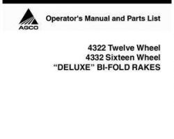 AGCO 700004292A Operator Manual - 4322 / 4332 Bi-Fold Rake (deluxe)