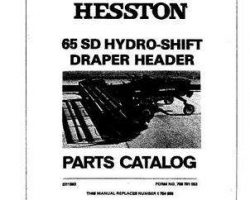 Hesston 700701053 Parts Book - 65 SD Hydro-Shift Draper Header