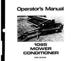 Hesston 700704561 Operator Manual - 1085 Mower Conditioner (1984-85)