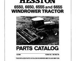 Hesston 700705175 Parts Book - 6550 / 6555 / 6655 Windrower