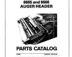 Hesston 700705181 Parts Book - 6665 (1980-81) / 6666 Auger Header