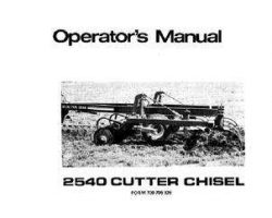 Hesston 700705326 Operator Manual - 2540 Cutter Chisel (prior sn 00601, 1982-83)