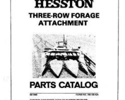 Hesston 700705424 Parts Book - 3 Row Forage Head (attachment)
