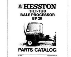 Hesston 700705530 Parts Book - BP20 Bale Processor (1985, 1986-87)