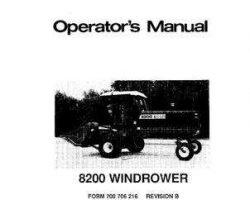 Hesston 700706216 Operator Manual - 8200 Windrower Tractor (sn prior 1225)