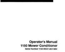 Hesston 700707094D Operator Manual - 1150 Mower Conditioner (eff sn 00551)