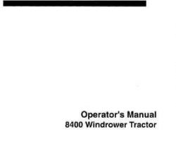 Hesston 700707255G Operator Manual - 8400 Windrower Tractor (early, with Iveco 8041 engine)