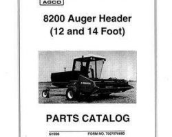 Hesston 700707668D Parts Book - 8200 Auger Header