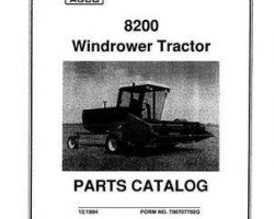 Hesston 700707702G Parts Book - 8200 Windrower Tractor (eff sn 1225, 1986-91)