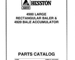 Hesston 700707865F Parts Book - 4900 Big Square Baler