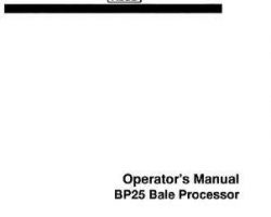 Hesston 700707880J Operator Manual - BP25 Bale Processor