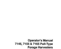 Hesston 700708592C Operator Manual - 7145 / 7155 / 7165 Forage Harvester (1983-84)