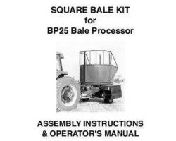 Hesston 700708600C Operator Manual - BP25 Bale Processor (square bale kit, 1988-97)