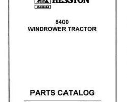 Hesston 700708881F Parts Book - 8400 Windrower Tractor