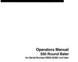 Hesston 700709159 Operator Manual - 550 Round Baler (eff sn 381)