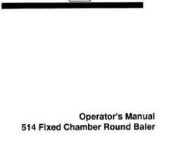 Hesston 700709879G Operator Manual - 514 Round Baler
