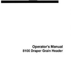 Hesston 700710247F Operator Manual - 8100 Draper Header