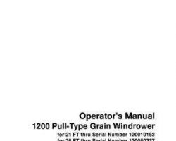 Hesston 700710554D Operator Manual - 1200 Pull-Type Windrower (draper) (1990-91)