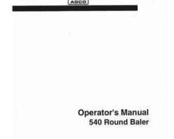 Hesston 700710986G Operator Manual - 540 Round Baler (eff sn 520)