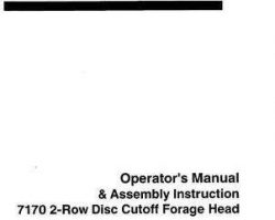 Hesston 700711284D Operator Manual - 7170 Disc Forage Head (2 row)