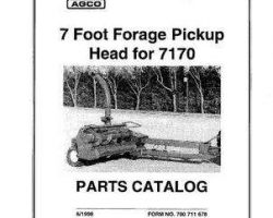 Hesston 700711678D Parts Book - 7140 Forage Pickup Head (7 ft)